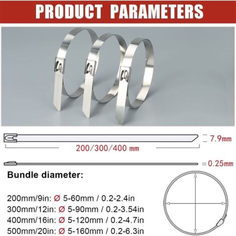 5M Collier De Serrage Métallique Inox 304 Avec 12 Fixations - Réglable Pour Tuyaux Et Applications Industrielles