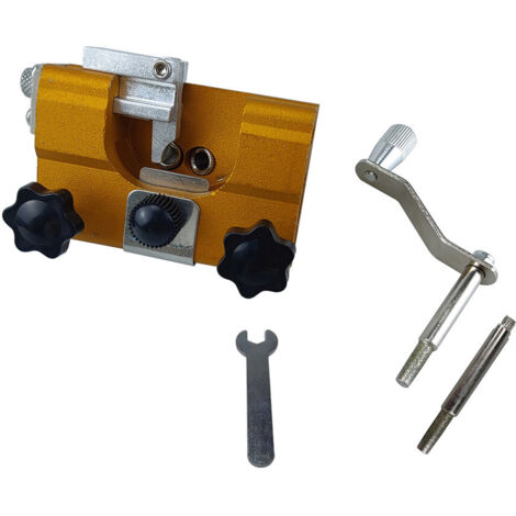 Outil ménager portable, meuleuse de chaîne à manivelle, pince à chaîne, meuleuse de chaîne manuelle (avec 2 têtes de meulage). (1/5)