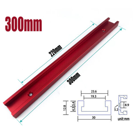 Coulisseur à rainure en T, rainure en T type 30, coulisseau à rainure en T, bloc coulissant à rainure en T, écrou coulissant spécial pour le travail du bois, 300 mm/rainure, rouge, T30, bloc coulissan
