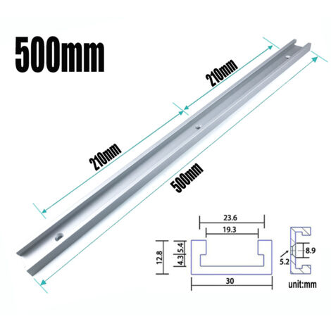 Coulisseur à rainure en T, rainure en T type 30, coulisseau à rainure en T, bloc coulissant à rainure en T, écrou coulissant spécial pour le travail du bois, 500 mm/rainure, argenté, T30, bloc couliss