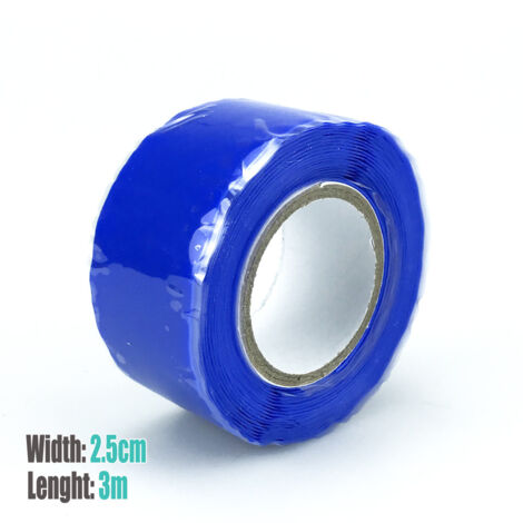 Ruban Auto-amalgamant en Silicone Haute Pression – Pour Réparation de Fuites de Tuyaux & Isolation (3m, Bleu) (1/5)