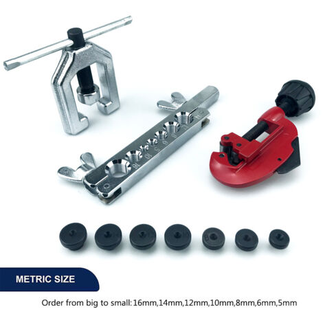 Kit de 2 Outils CT-2031 : Alésoir à 7 Crans et Tête à Frapper – Pour le Rétreint des Tubes de Cuivre en Auto (Système Métrique) (1/5)