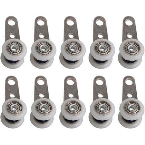 Lot de 10 roulettes en métal et plastique 19mm –Charge 20kg –Dimensions 4,5 x 1,9 cm –Pour meubles de bureau et penderies