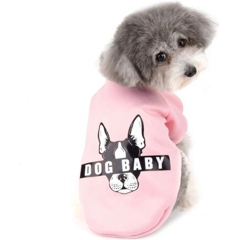 Chiot vêtements manteau d'hiver pull coton coussin sweat chiot manteau chien chat Yorkshire Chihuahua rose S (1/4)