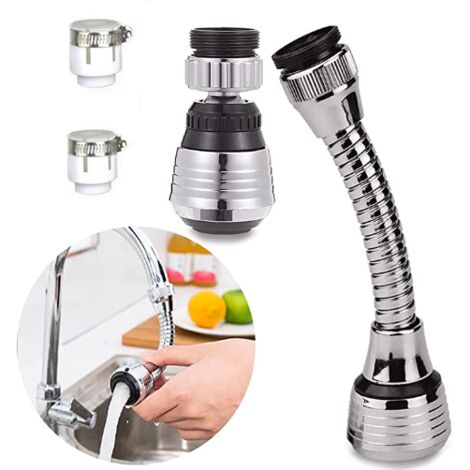 et pivotant 2 pièces, et de cuisine amovible à 360 degrés, pulvérisateur de filtre de pommeau de douche réglable à 2 modes, aérateur de cuisine, et de cuisine, extension de et de cuisine (1/5)