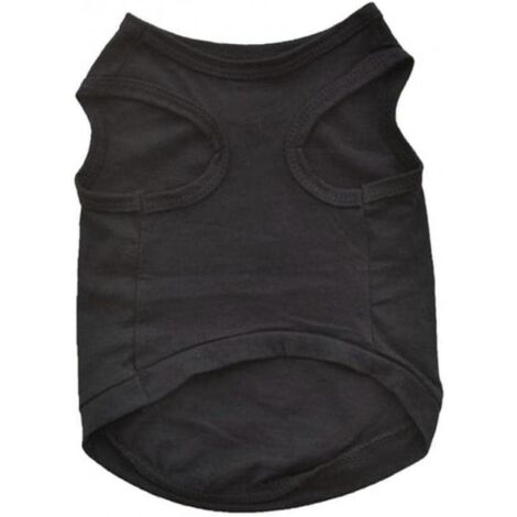 Été mignon chien gilet pour animaux de compagnie coton chiot T-Shirt imprimer chiot tissu vêtements robe le noir (1/4)
