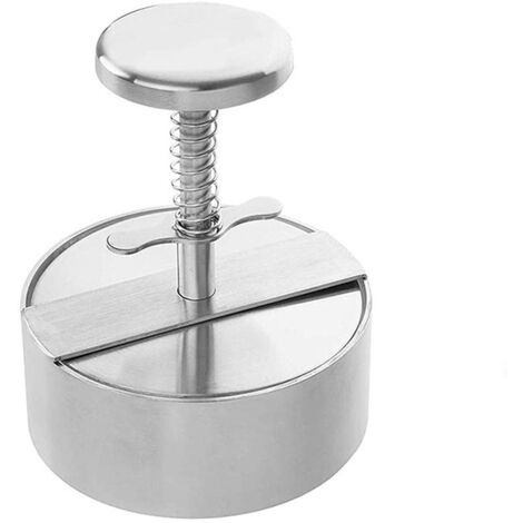 Machine à hamburger en acier inoxydable 304 1 pièce, machine à hamburger à steak déchiqueté réglable, machine à hamburger antiadhésive pour les réunions de famille (1/2)