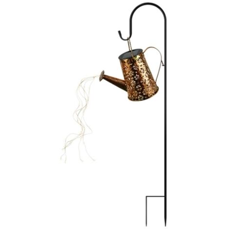 Lampes Solaires Arrosoir Solaire Lanterne Suspendue Étanche Jardin Cour Lit De Fleurs Rétro Métal Lumière Or 97cm 1 Pièce (1/3)