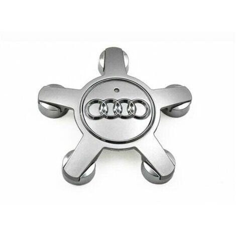 Forehill – Jeu de 4 caches-moyeux pour enjoliveurs Audi 135 mm – ABS argent – Remplacement emblèmes A4 A5 A6 S6 R8 RS4 RS6 TT Q5 Q7 - 4f0601165