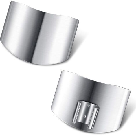Doigts en Acier Inoxydable Protecteur de Doigt Protecteur de Coupe de Couteau Garde de Couteau pour Cuisine Trancher Découper Hacher (2 Pièces) (1/5)