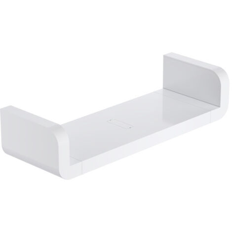 Plastique Wall Mount Étagères de Salle de Bain, Support de Rangement Mural Auto Adhésif sans Perçage, Étanche Ventouse Étagères Murales Flottante en Forme de U Fournitures de Douche (Moyen) (1/5)