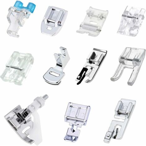 BDD Machine à Coudre kit Pieds-de-Biche Multifonctionnel, 11pcs Machine à Coudre avec Pied à Pouleau, Pied à Fermeture Éclair pour Machines à Coudre Brother, Babylock, Janome, Elna, Toyota, Singer (1/5)