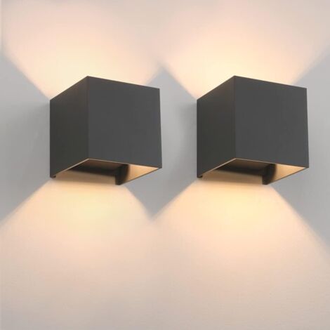 Applique Murale Extérieure LED Moderne 12W Étanche IP65 Anthracite Aluminium Éclairage Décoratif Lumière Blanc Froid (1/5)