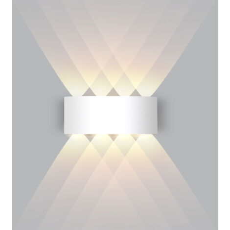Applique Murale LED 8W, Blanc Chaud 3000K, Applique Murale Étanche Up Down, Lampe de Nuit Spot LED en Aluminium, Luminaire Mural Intérieur et Extérieur (1/3)