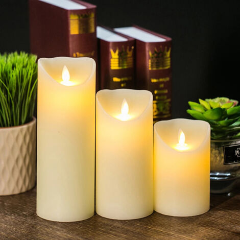 3 tailles différentes led bougies électroniques cylindriques Noël halloween éclairage maison accessoires de mariage bougies (1/5)