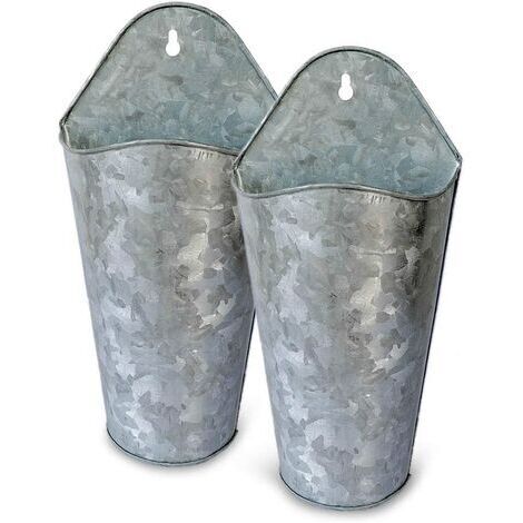 Accueil décoration murale petit seau en tôle seau créatif pot de fleurs décoration murale Arrangement de fleurs seau en fer blanc petit seau en fer vase, lot de 2. (1/5)