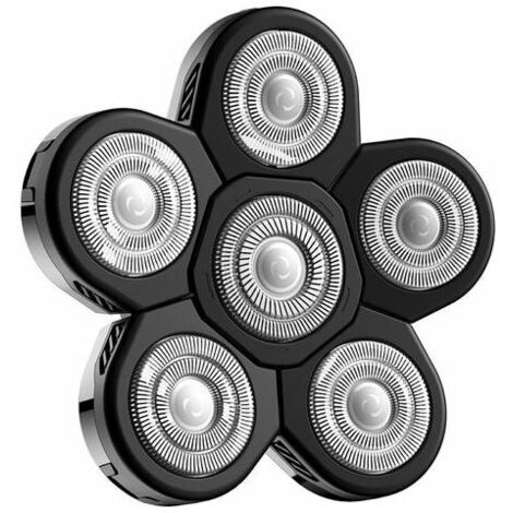 Tête Rasoir têtes, Rasoir électrique Flottant Barbe 6 Têtes pour Homme avec un Rasage Propre, Universel Double Anneau Lame Rasage Remplacement Durable Rapide pour Rasoir électrique (1/5)
