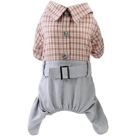 Chemises pour chiens Vêtements Chemises à carreaux Chemises décontractées Cool Été Printemps Automne Gilet Gilets pour chiots Chiots Chats (rose, M) (1/3)
