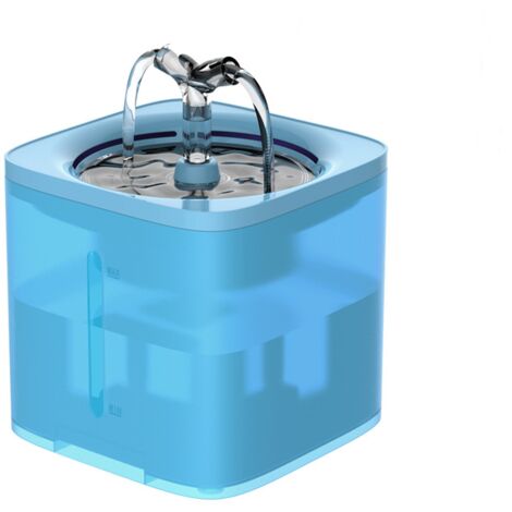 Fontaine à eau pour chat, fontaine à eau à piles avec capteur de mouvement, 2 L bol d'eau pour chat ultra silencieux, pour chats, chiens, plusieurs animaux de compagnie bleu (1/5)