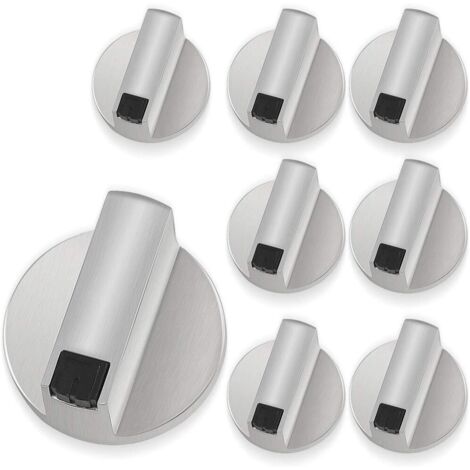 8 PCS bouton de cuisinière en métal, bouton de commande de cuisinière universel remplacement du four accessoires de cuisinière four à gaz, 6mm (1/5)