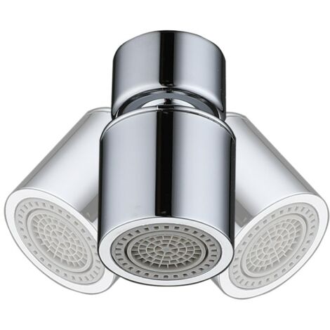 Aérateur de robinet, robinet de filtre d'aérateur rotatif à 360 ° avec 2 modes de pulvérisation, accessoires d'élimination des éclaboussures et du tartre pour évier de cuisine de salle de bain, économ (1/5)