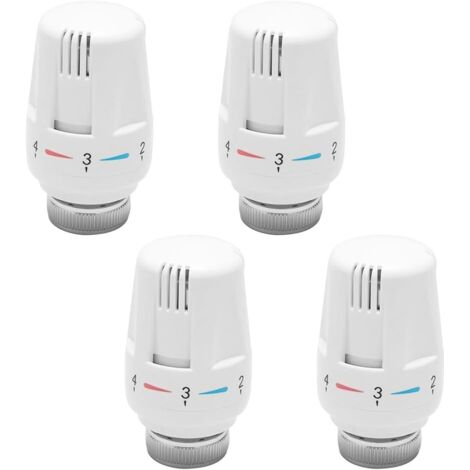 4PCS Robinet Thermostatique Radiateur, Valve de Radiateur Thermostatique , Tete Thermostatique Radiateur pour Maison Bureau