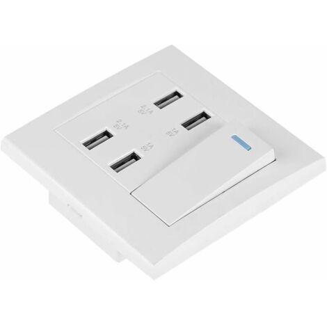 Prise Murale USB -4 contrôle de Commutation 5V 2.1A/1A 4100mA Prise de Courant USB Murale Prise de Chargeur (220250V)