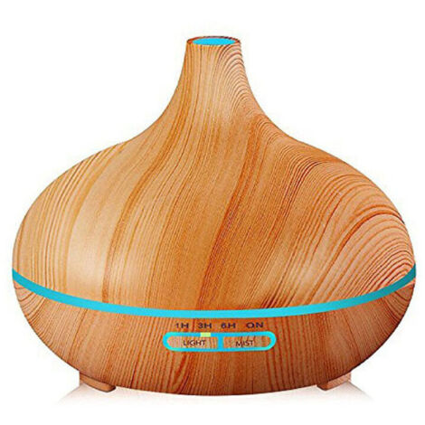 Diffuseur d'arôme d'air grain de bois maison chambre hôtel humidificateur d'huile essentielle à ultrasons muet grande capacité de brouillard lampe 550 ml diffuseur d'arôme d'huile essentielle d'aromat (1/5)