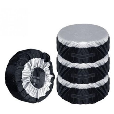 Ede Taille S : 65 x 37 cm (4 pièces)Tout noirHousse de roue de secours en tissu Oxford 210D, protection de pneu, sac de rangement étanche pour housse de roue de secours (1/5)