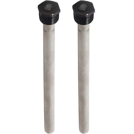 Jusch – Pack de 2 tiges d'anode RV pour chauffe-eau – Magnésium – Filetage NPT 3/4' – Longueur 23,5 cm – Protège contre la corrosion