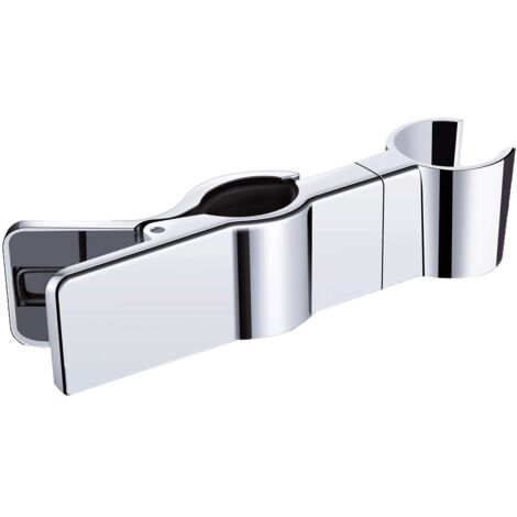Support de douchette, métal, réglable, argent (1/5)