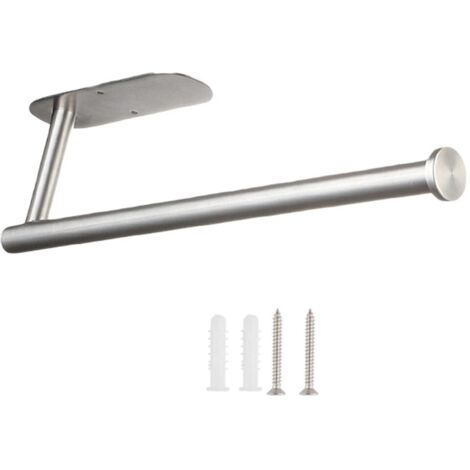 Porte-rouleau d'essuie-tout montable, 33,6 cm, acier inoxydable, argent (1/5)
