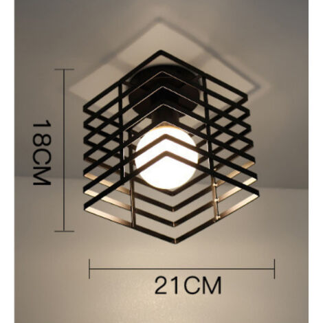 Ede Applique murale géométrique en fer forgé pour salon, cuisine, loft, salle à manger, café (ampoule non incluse) Sept couches de lumière blanche carrée E27 (1/5)