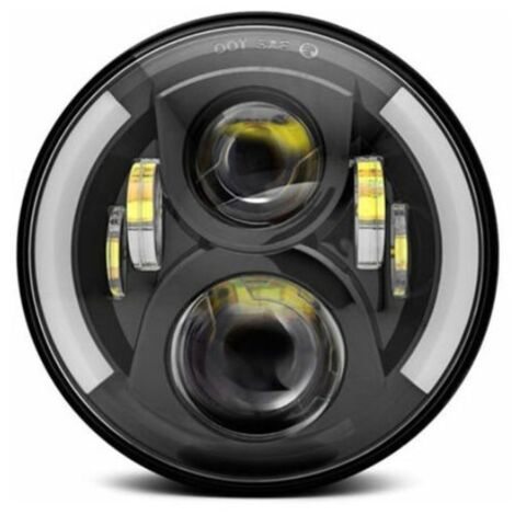 Ede Phares Led De Moto 12 V / 24 V, Clignotants Retro Ronds, Remplacement De Phare Jeep Wrangler De 7 Pouces (1/4)
