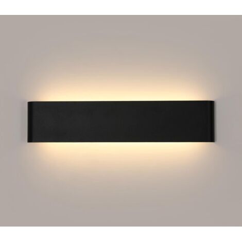 Applique Murale Intérieure 2 Pièces, 30CMLampes Murales , Luminaire Murales pour Salon, Chambre. Coucher, Salon, Blanc Chaud 3000k Noir [Classe énergétique E]