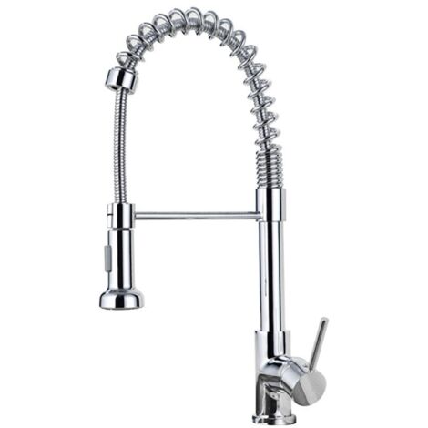 Robinet Cuisine, Mitigeur Cuisine Avec Douchette Extractible,  Robinet D'Évier À Arc Élevé Rotatif À 360°, Acier Inoxydable Brossé