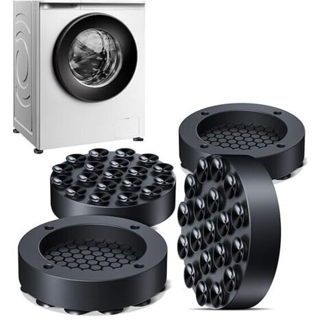 Paquet de 4 amortisseurs de vibrations pour Machine à laver, tapis en caoutchouc antidérapants universels Anti-Vibration pour laveuses et sécheuses (1/5)