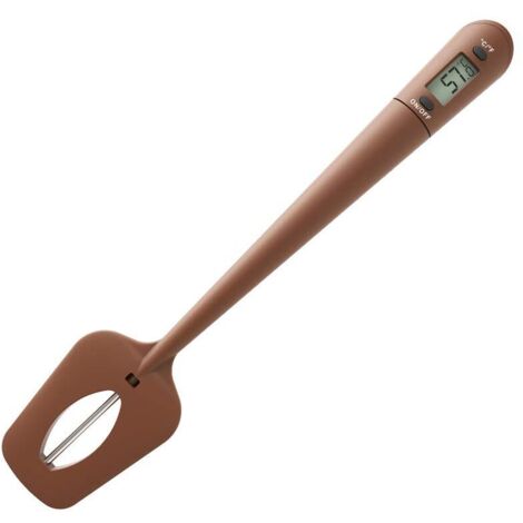 Ede Spatule numérique avec thermomètre, spatule de cuisine en silicone avec thermomètre, surveillance précise de la température, utilisations multiples pour remuer divers aliments (chocolat) (1/5)