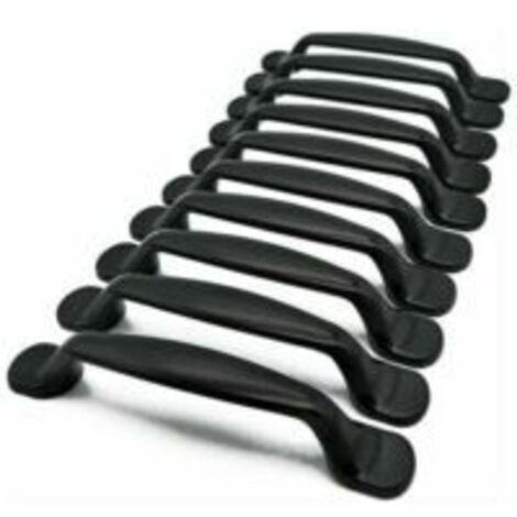 Ede Lot de 10 poignées pour meubles de cuisine, tiroirs, placards, meubles de chambre, entraxe 96 mm, aluminium (1/5)