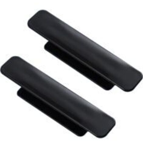 Ede Poignées de porte de grange autocollantes en plastique, poignées carrées invisibles pour meubles, noires (1/4)