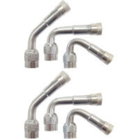 Ede Kit professionnel d'extension de valve de pneu, rallonge de valve coudée, pour voitures, camions, motos, vélos (3 types, argent), Seuçais (1/5)