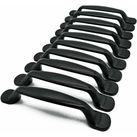 Ede Lot de 10 poignées pour meubles de cuisine, tiroirs, placards, meubles de chambre, entraxe 96 mm, en aluminium, avec vis. (1/4)