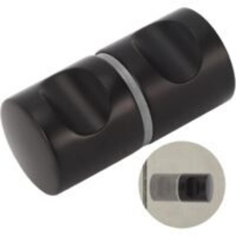 Ede Poignée de porte de douche Sollbry en alliage d'aluminium noir, poignée ronde, poignée de porte de douche pour la maison (1/4)