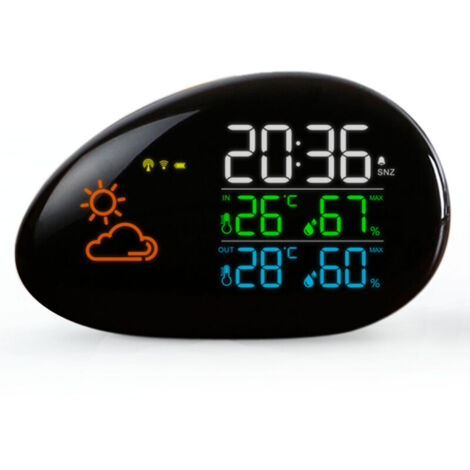 Station Météo Radio Pilotée - Capteur Extérieure et Intérieure - Température - Prévisions Météo - Humidité - Ecran Couleur LED - Horloge - Reveil 1539761mm (1/5)