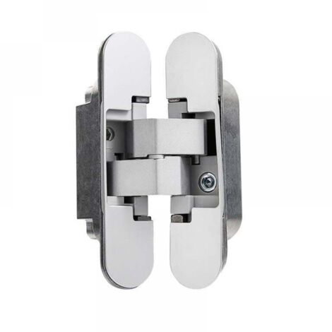 Lot de 2 Charnières invisibles pour portes - Pour portes lourdes - Charge de 40 kg - Ouverture de 180º - Zamak (1/4)