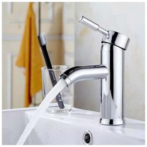 Robinet de salle de bain, robinet de lavabo blanc, robinet de haute qualité,salle de bain robinet, résistant à l'usure, adapté pour un diamètre intérieur de 32 mm à 42 mm,robinet d'eau chaude et froid (1/5)