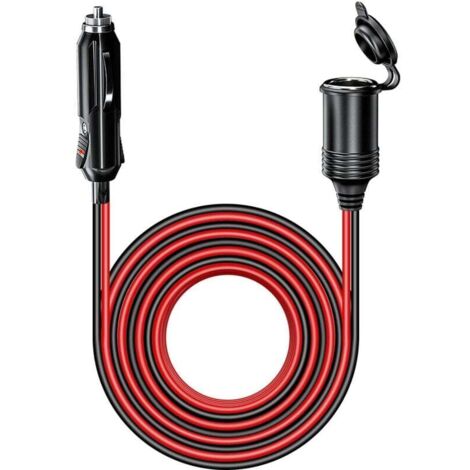 4.0M Rallonge Prise Allume-Cigare de Voiture étanche avec Fusible 15A, 12V/24V Adaptateur Allume-Cigare Câble D'extension 17AWG (1/5)