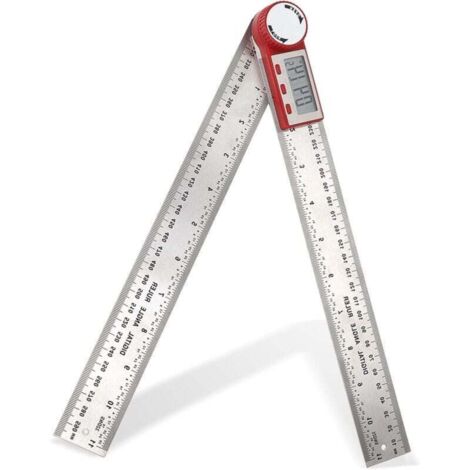 Règle D'angle Numérique, 0-360 ° Numérique Inclinomètre En Acier Inoxydable Rapporteur D'angle Règle avec LCD Affichage pour Travail Du Bois Construction Réparation (1/4)