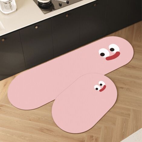 Ede Terre de diatomées Cartoon-4 5020cm Tapis de sol ovale absorbant et antidérapant en forme de dessin animé, tapis de sol ménager en terre de diatomées, tapis de sol de cuisine résistant aux taches  (1/5)
