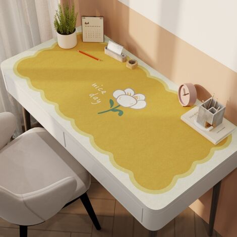 Ede Motif floral jaune crème, 5000cm, cuir. Tapis de table basse miniature à motif floral, imperméable et résistant à l'huile, découpable, protège-yeux, tapis de table en cuir lavable et facile à nett (1/5)